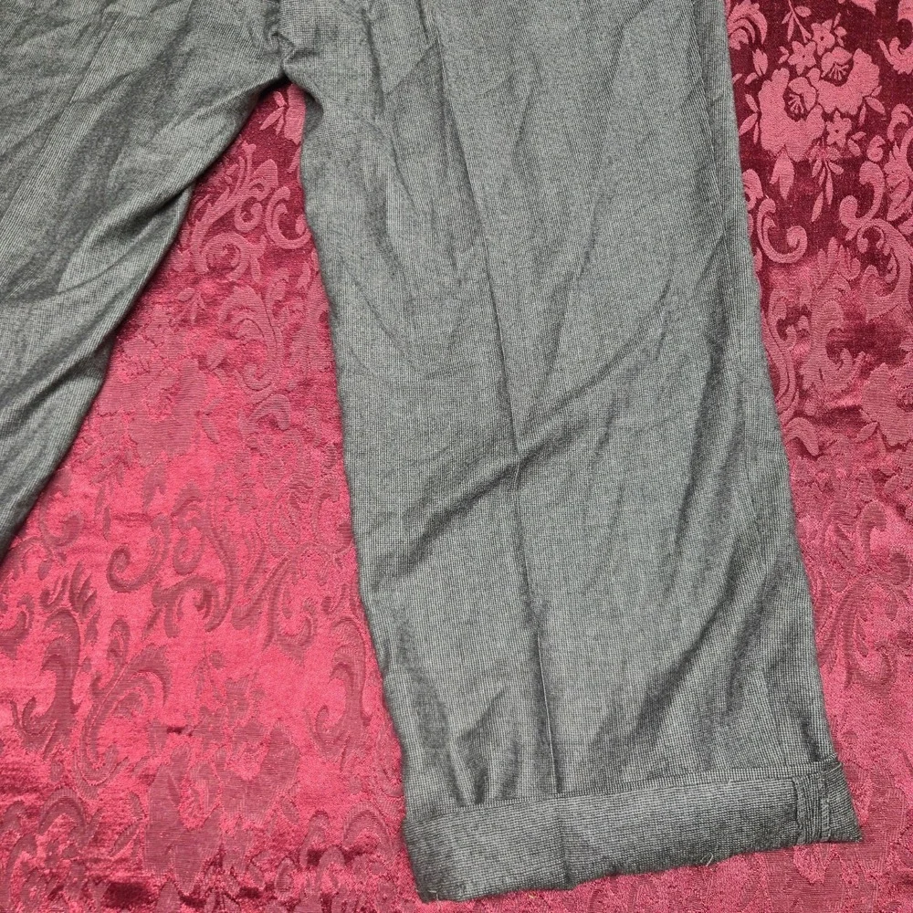 Burberry London Mens Dress Pants 42 Reg Grey‎ Check Pleated Wool Trousers
